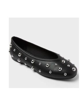 A NEW DAY Women's Sammie Studded Ballet Flats with Memory Foam black -various